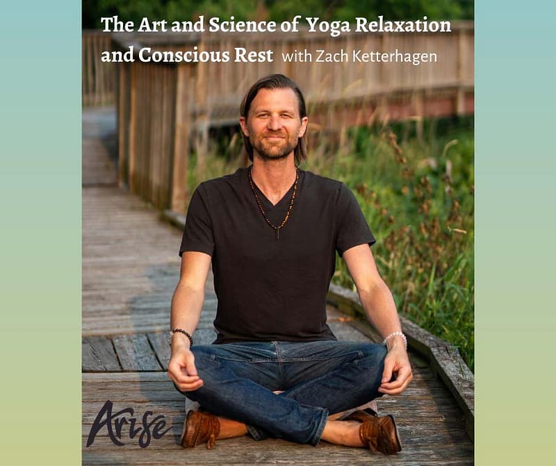 Man doing Yoga Relaxation & Conscious Rest.
